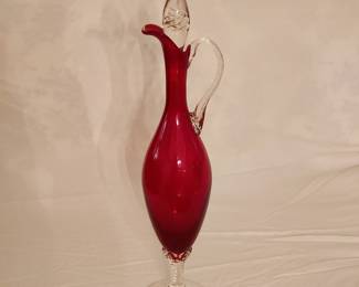Vintage Empoli Italy art glass decanter