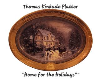 Thomas Kinkade Home for the Holidays oval platter 