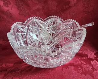 15" American Brilliant Period  punch  bowl