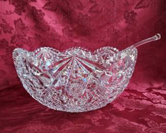 15" American Brilliant Period  punch  bowl