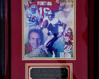 Joe Montana framed, autographed 8x10 photo with COA
