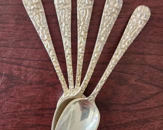 Stieff hand chased sterling spoons