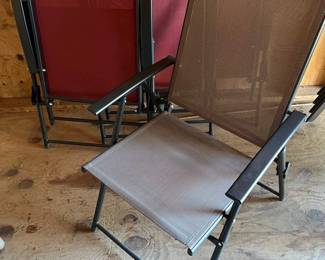1 Grey 3 Red Foldable Lawn Chairs