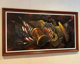 Large Patriotic Textured Painting