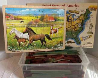 Lincoln Logs Wooden Melissa  Doug Childrens Puzzles 