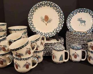 Folkcraft Holiday Pines By Tienshan Dinnerware Set