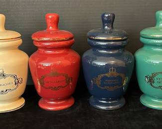 Four Vintage Apothecary Jars