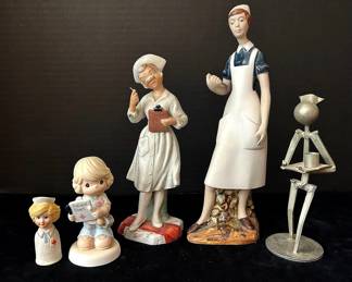 5 Nurse Figurines Rex Valencia, Andrea By Sadek,  More