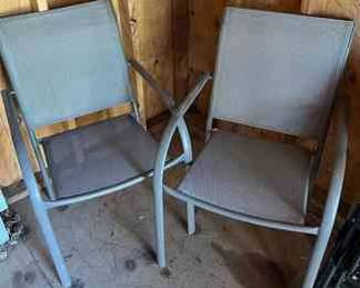 Two Stackable Patio Chairs