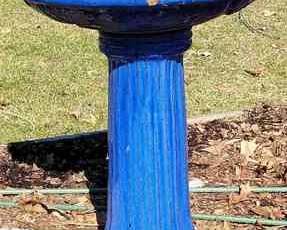 Blue Outdoor Bird Bath Heavy