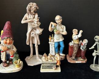 6 Pharmacist Figurines Goebel, Norman Rockwell,  More