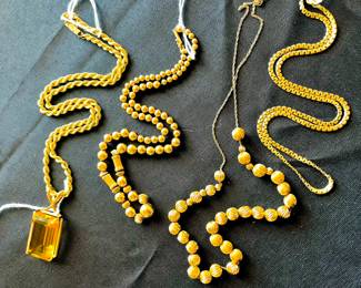 citrine necklace 14kt beaded necklaces chains