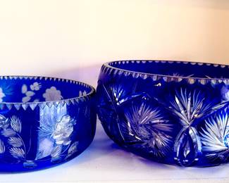 Cut to clear bowls cobalt blue