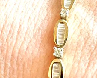 14k Diamond baguette bracelet