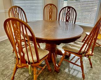 Table and Windsor back chairs