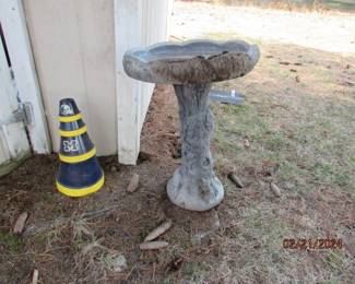 concrete birdbath