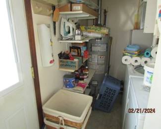 misc laundry items and food