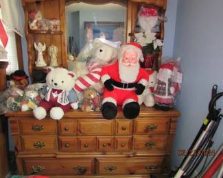 Dresser and assorted Christmas