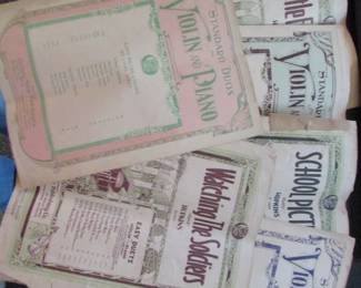 Vintage sheet music with leather case