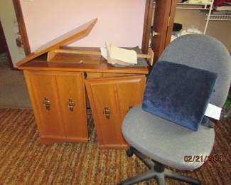 sewing cabinet and desk chair