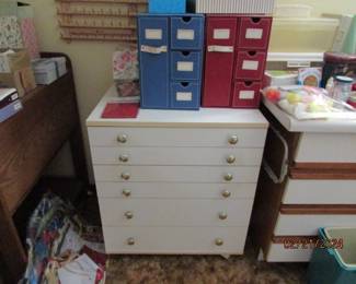 6 drawer cart and scrapbook supplies
