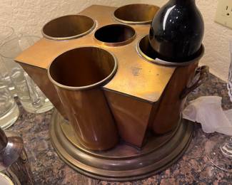 Vintage copper wine caddy 