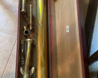 Clarkson’s telescope brass with tripod and case 
Rare 