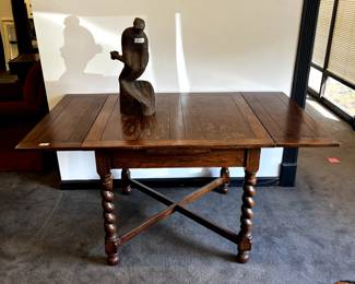 Wood table, wood sculpture