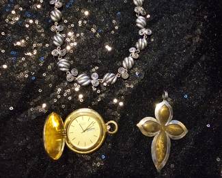 Sterling Silver Necklace                                                                  Discontinued Brass with sterling silver James Avery Cross Pendant