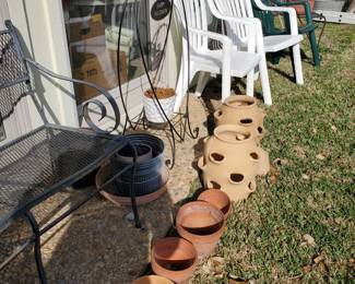 Terra Cotta Pots 
Lawn chairs