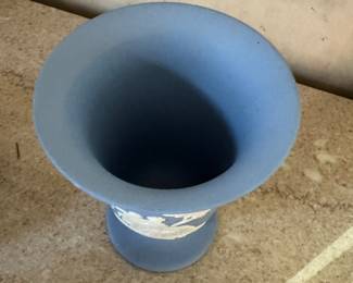 Vintage Wedgwood Blue Jasperware Grecian Vase. Photo 3 of 4.