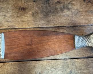 Wood and Pewter Charcuterie Board.