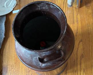 Vintage Metal Milk Jug with Bald Eagle & American Flag Motif. Photo 2 of 2.