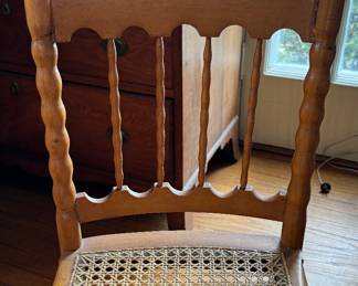 Vintage Turned-Wood Back Cane Seat Chair. Photo 2 of 2.