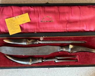 Antique Antler Carving Set.