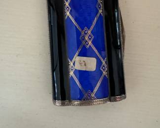 3" W Lacquered Box with Metal and Mother of Pearl Inlay. Circa 1880. Photo 2 of 2.