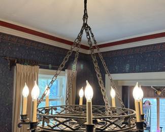 Wrought Iron 8 Light Metal Chandelier. Photo 1 of 3.