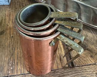 Set of Antique Copper Measuring Cups.