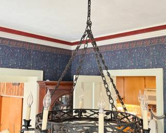 Wrought Iron 8 Light Metal Chandelier. Photo 2 of 3.