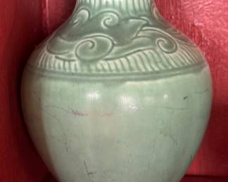 Celadon Ceramic Vase Stamped XXIX 2909. Photo 1 of 2.