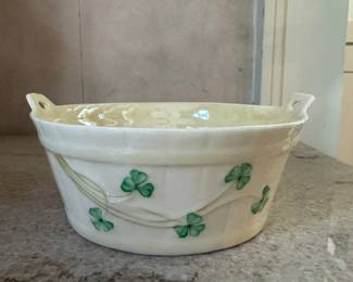 Vintage Belleek Shamrock Small "Tub" Shape Bowl. Photo 1 of 3.
