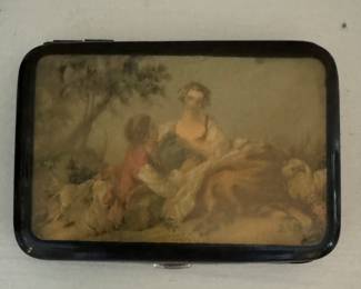 Flat Egg Shell Style Snuff Box. Circa 1885. Photo 1 of 3.
