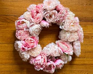 Chalet Faux Peony Wreath.