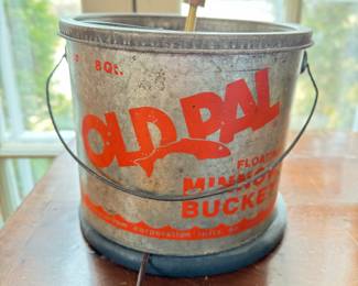 Old Pal Minnow Bucket Turned Table Lamp. Photo 2 of 2.