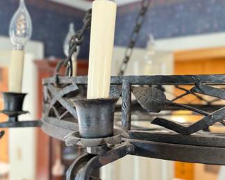 Wrought Iron 8 Light Metal Chandelier. Photo 3 of 3.