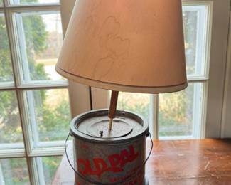 Old Pal Minnow Bucket Turned Table Lamp. Photo 1 of 2.