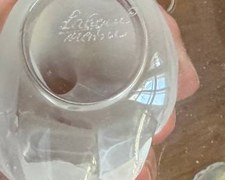 Vintage Lalique Two Swan Pin / Ring Dish. Photo 2 of 2.