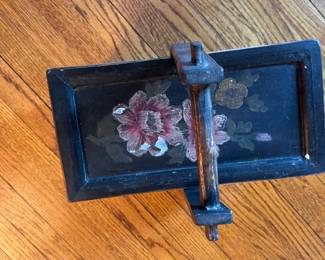 Vintage Hand-Painted Lidded Yarn Box with Handle. Photo 2 of 2.
