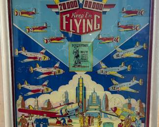 D. Gottlieb & Co. Keen For Flying Wood Pin Ball Machine. Will Turn On. Needs Some TLC. Photo 2 of 4.