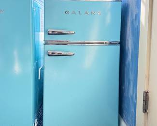Galanz Mini Retro Two-Door Freezer.